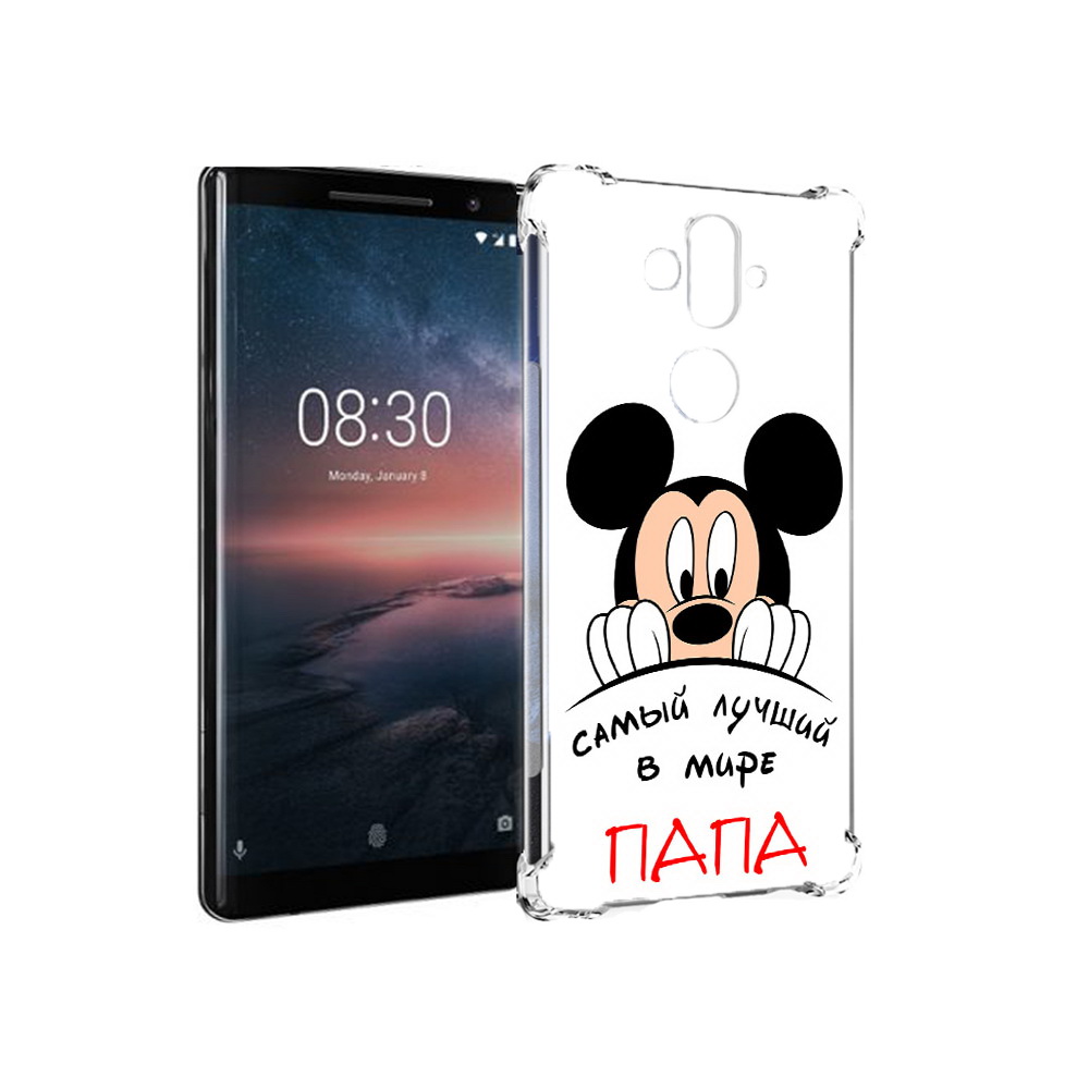 

Чехол MyPads Tocco для Nokia 8 Sirocco Самай лучший папа Микки Маус (PT101581.91.151), Прозрачный, Tocco