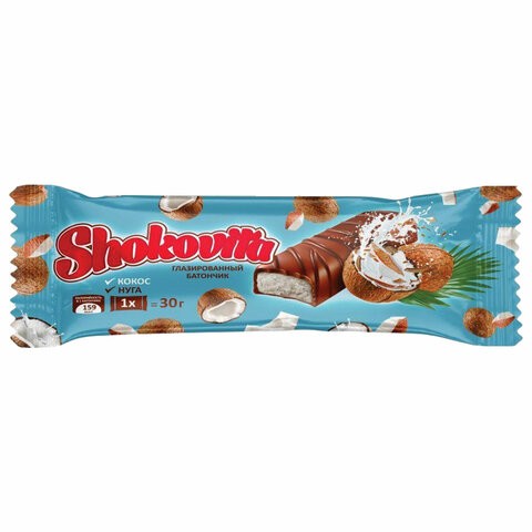 

Конфеты шоколадные SHOKOVITA, нуга с кокосовой стружкой, 1кг, ш/к 86170, ПР6856