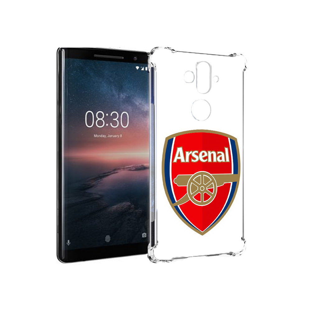 

Чехол MyPads Tocco для Nokia 8 Sirocco ФК Арсенал логотип (PT101581.91.174), Прозрачный, Tocco