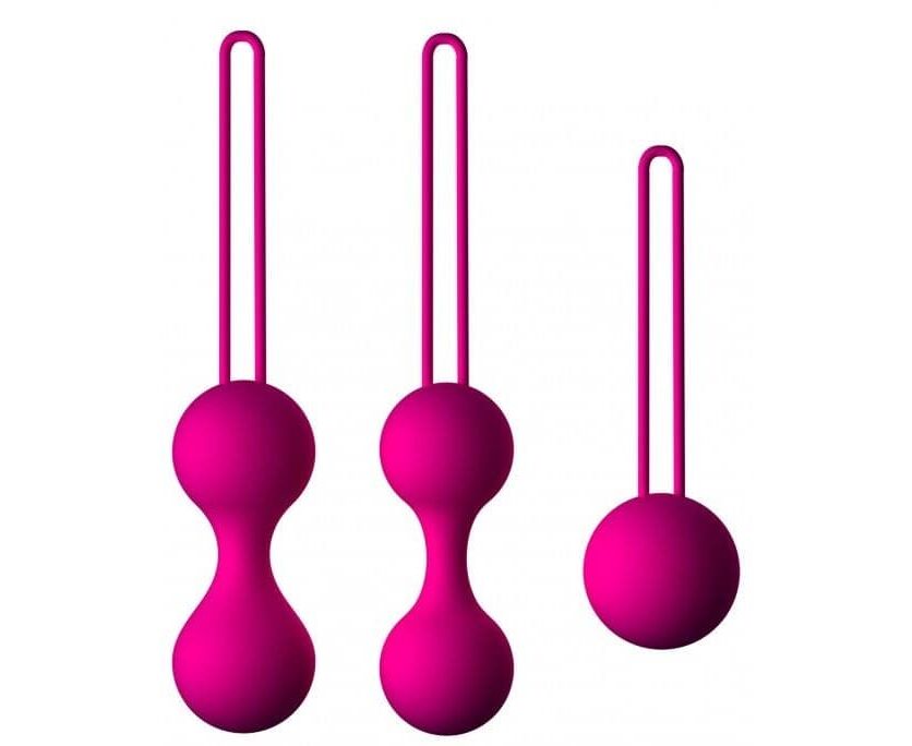 Набор из 3 вагинальных шариков Кегеля розового цвета Сумерки богов