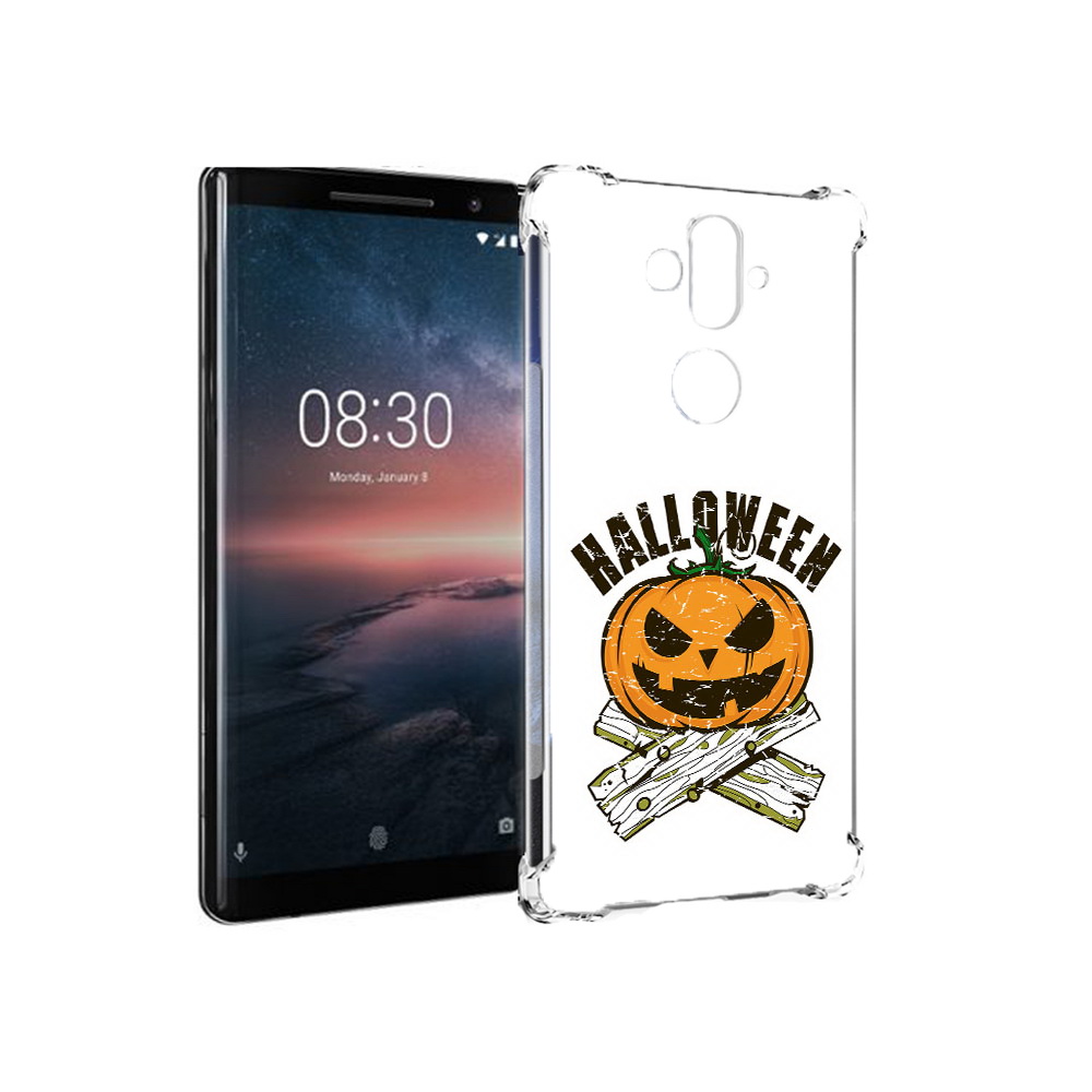 

Чехол MyPads Tocco для Nokia 8 Sirocco Хэллоуин доски тыква (PT101581.91.194), Прозрачный, Tocco