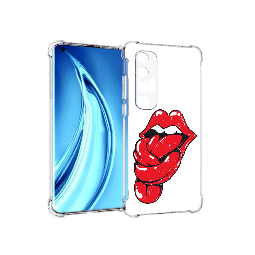 

Чехол MyPads Tocco для Xiaomi Mi 10S яркие губы с языком (PT226949.296.705), Прозрачный, Tocco