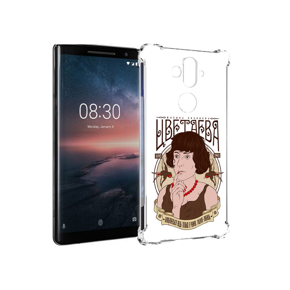 

Чехол MyPads Tocco для Nokia 8 Sirocco Цветаева (PT101581.91.197), Прозрачный, Tocco
