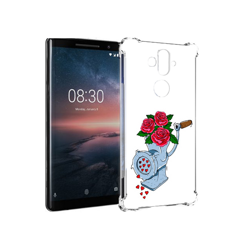 

Чехол MyPads Tocco для Nokia 8 Sirocco Цветочные сердца (PT101581.91.199), Прозрачный, Tocco
