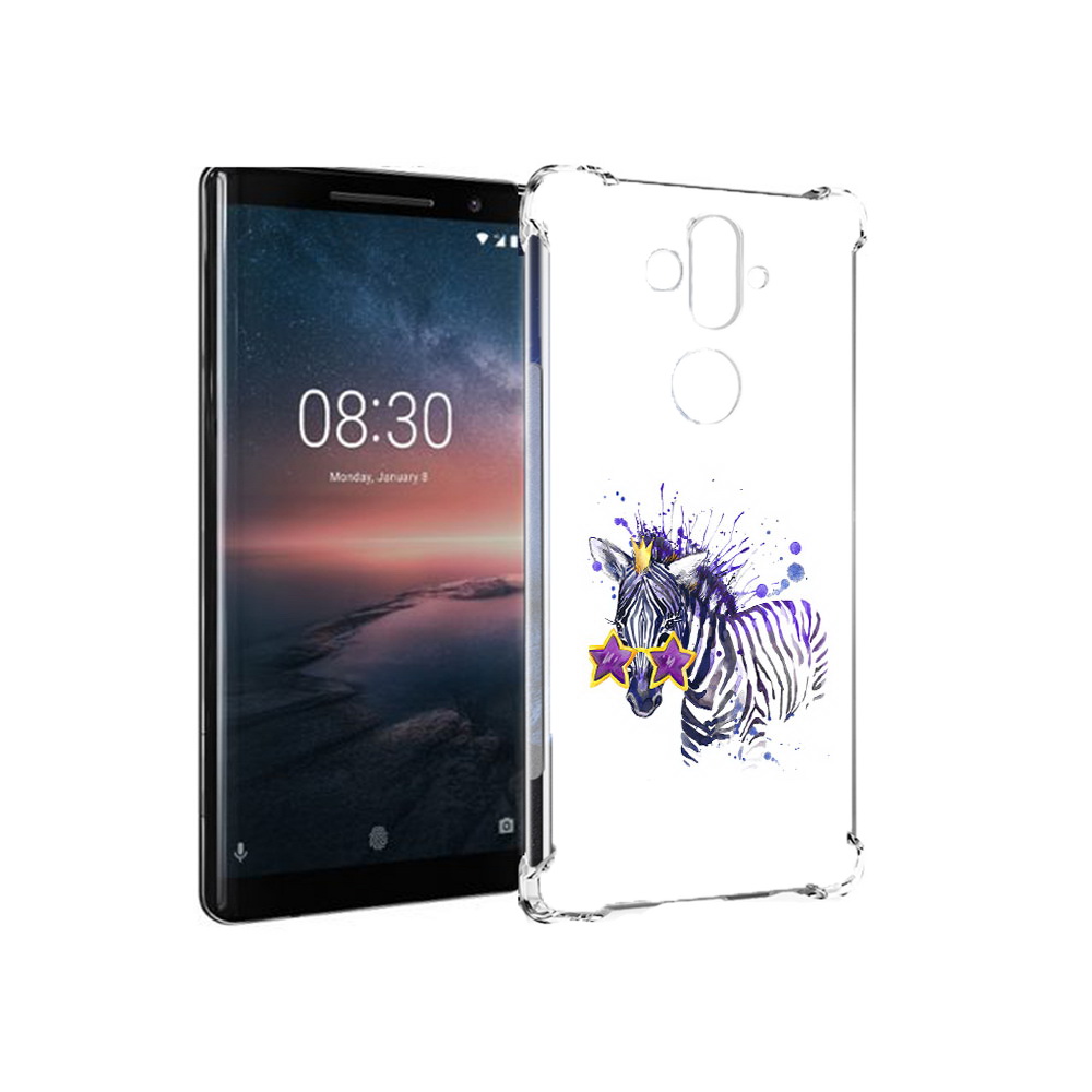 

Чехол MyPads Tocco для Nokia 8 Sirocco акварельная зебра (PT101581.91.215), Прозрачный, Tocco