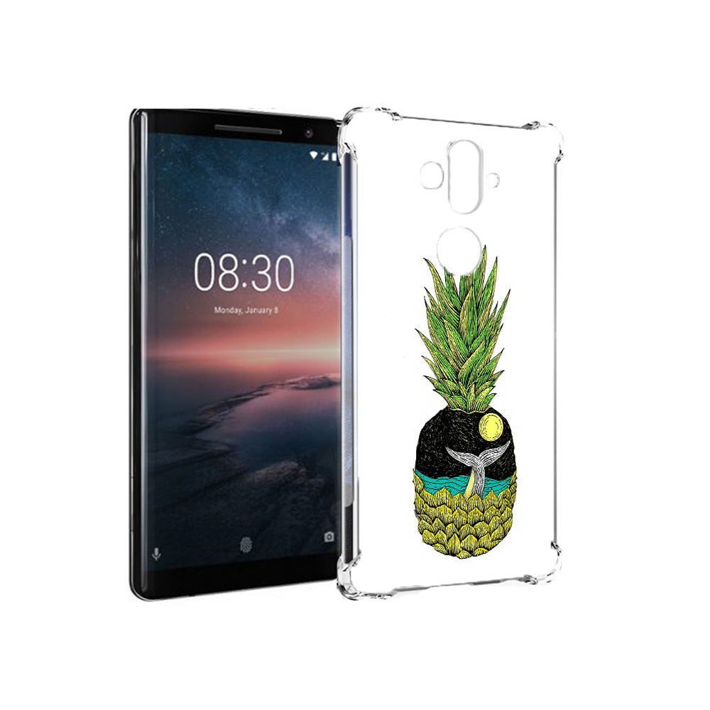

Чехол MyPads Tocco для Nokia 8 Sirocco ананас с китом (PT101581.91.220), Прозрачный, Tocco