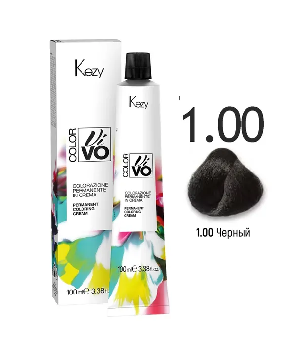 Краска для волос KEZY Color Vivo перманентная 1-00В Черный 100 мл