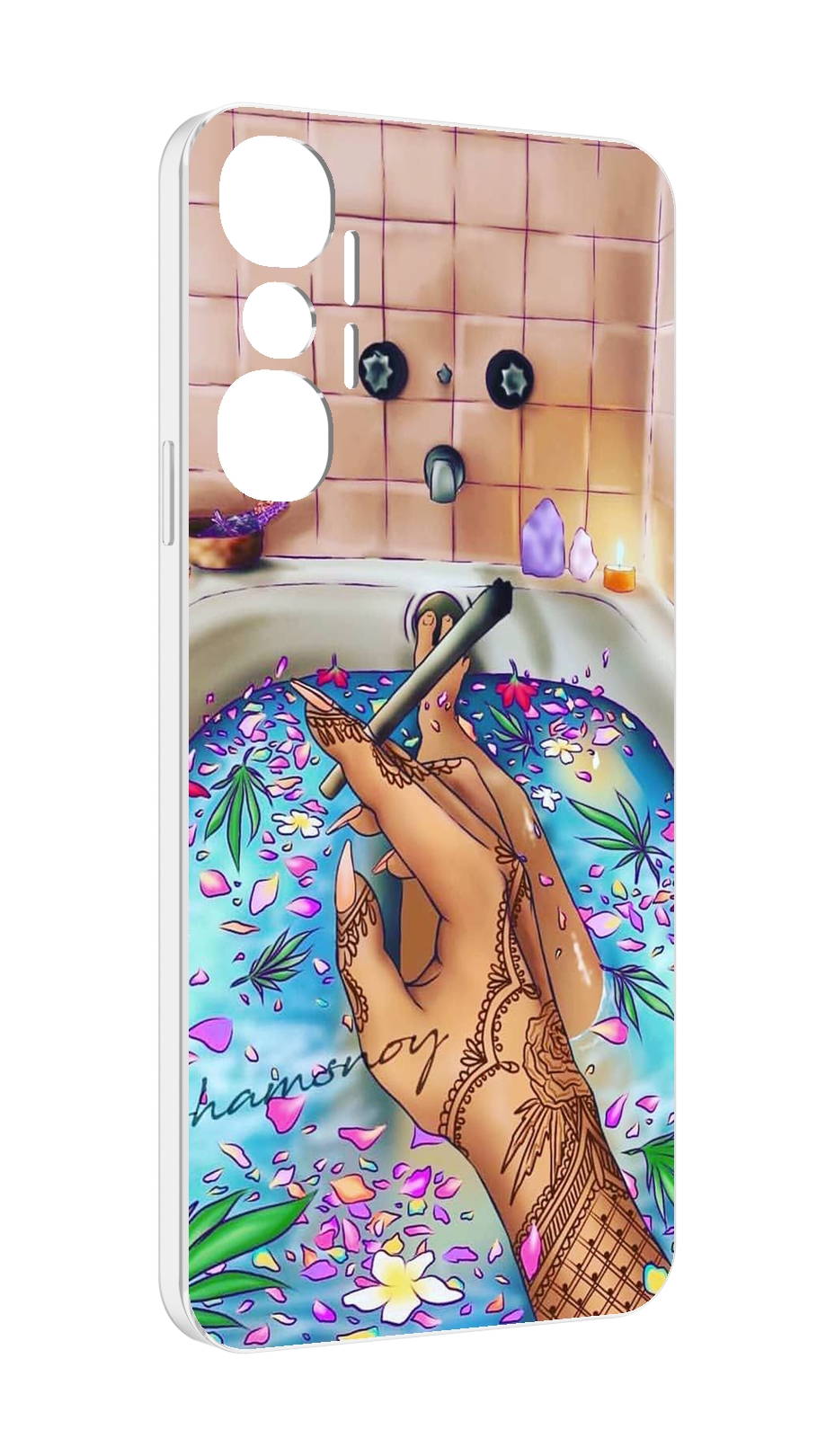 фото Чехол mypads девушка в ванне женский для infinix hot 20 4g