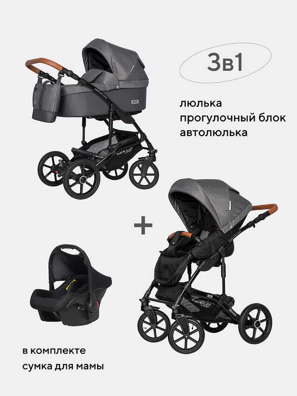 фото Коляска 3в1 riko basic bella life anthracite 06