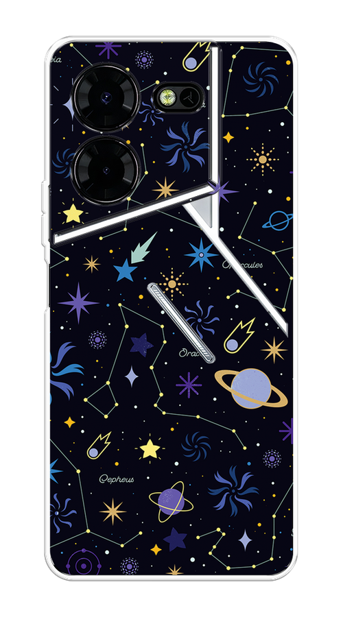 

Чехол на Tecno Pova 5 Pro 5G "Цветной космос", Желтый, 304550-1