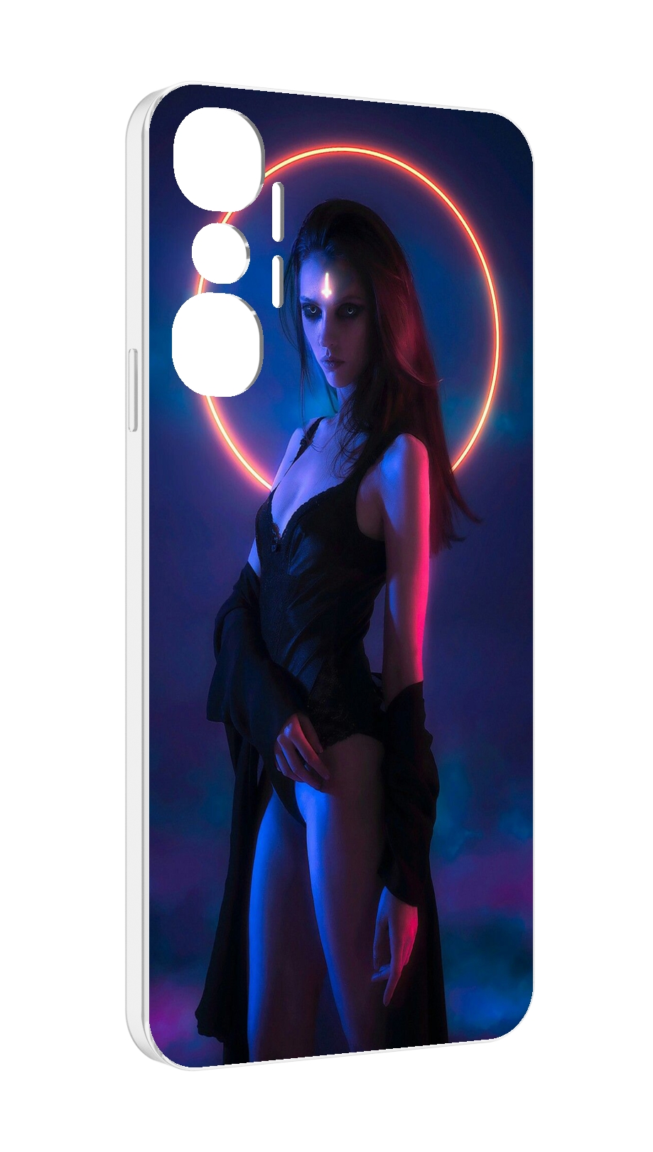 

Чехол MyPads девушка с неоновым кругом женский для Infinix Hot 20 4G, Прозрачный, Tocco