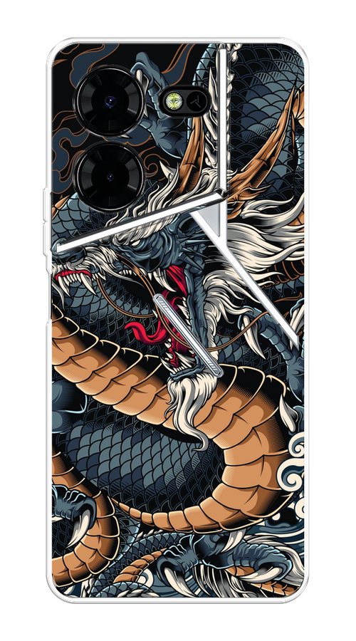 

Чехол на Tecno Pova 5 Pro 5G "Japanese Dragon", Коричневый;черный;синий, 304550-1