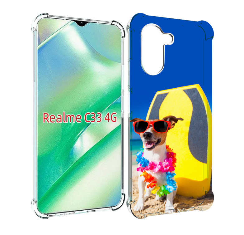 

Чехол MyPads Гавайская-собака для Realme C33 4G, Прозрачный, Tocco