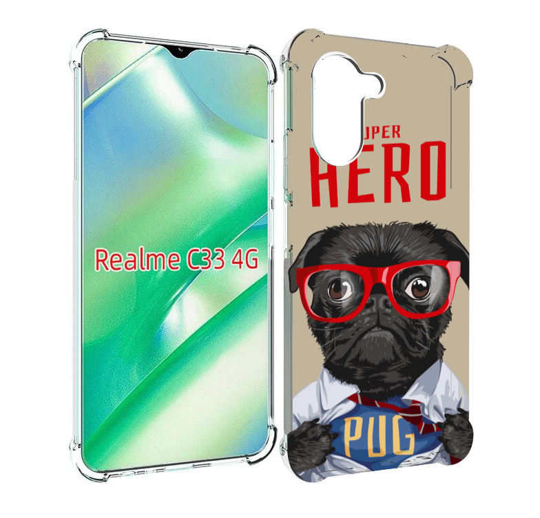 

Чехол MyPads Герой-PUG для Realme C33 4G, Прозрачный, Tocco