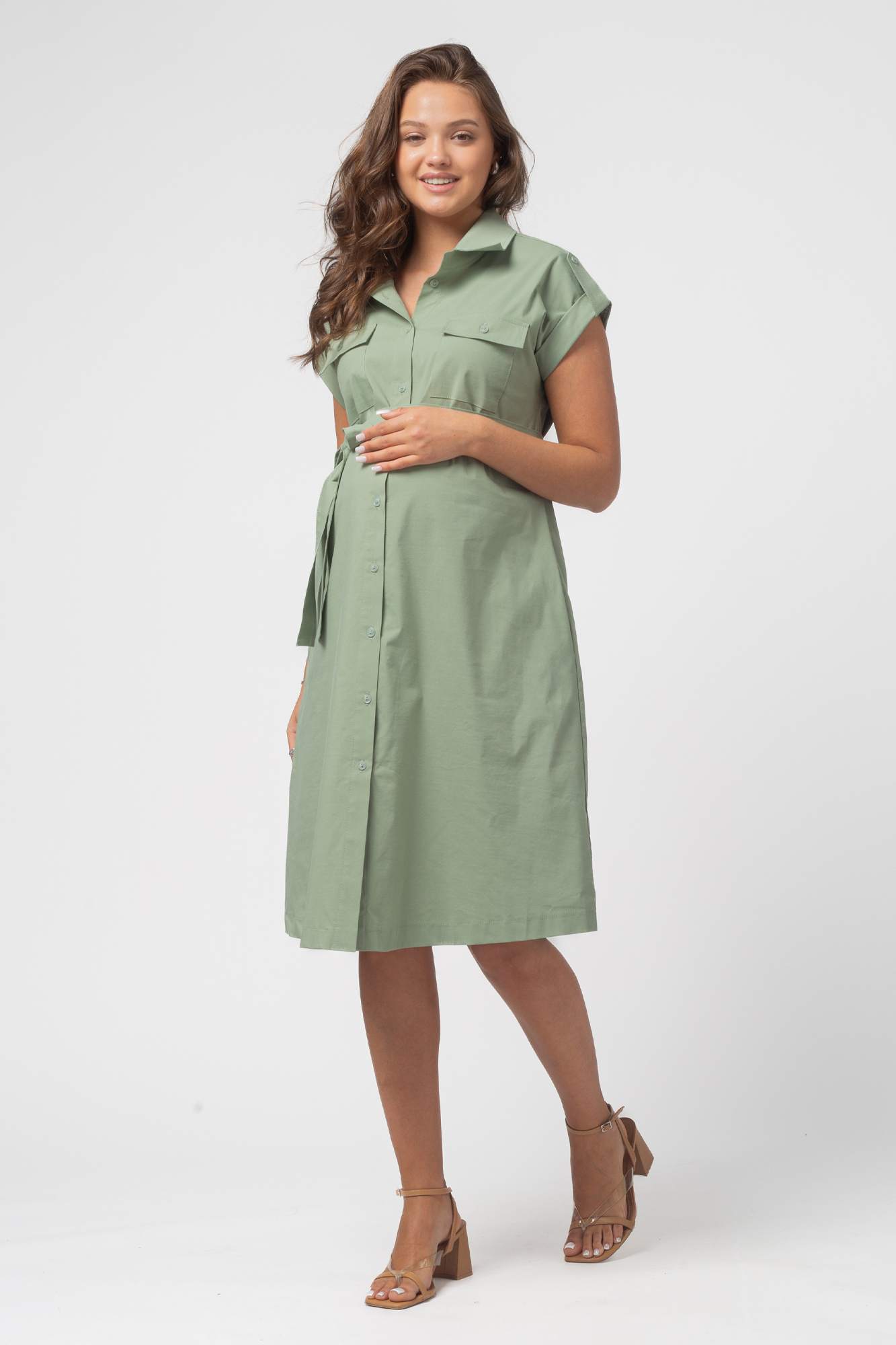 Платье для беременных женское Mama's fantasy 08-40922MF зеленое 50 RU