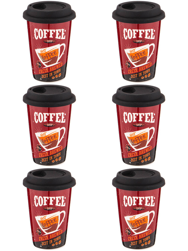 

Набор кружек 6 шт Lefard Coffemania с крышкой 400 мл 776-050