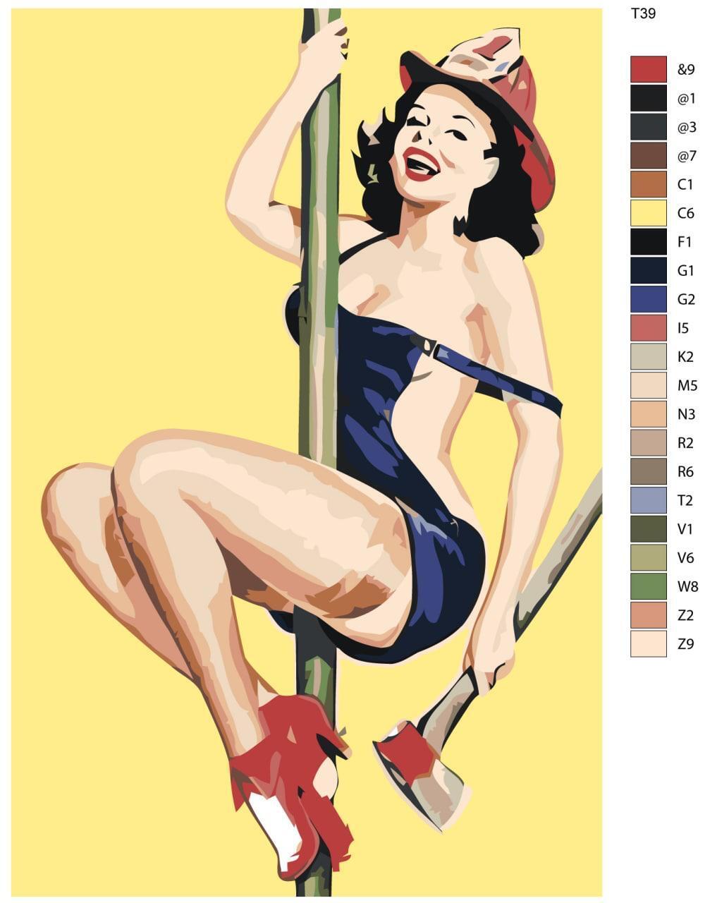 

Картина по номерам BRUSHES-PAINTS Т 39, Девушка пожарная