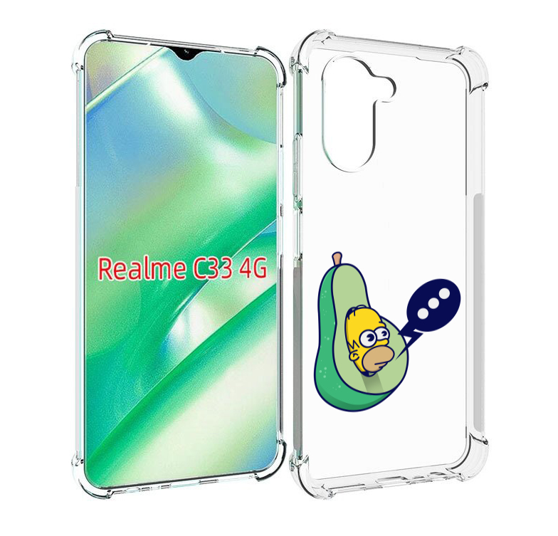

Чехол MyPads Гомер-авокадо для Realme C33 4G, Прозрачный, Tocco