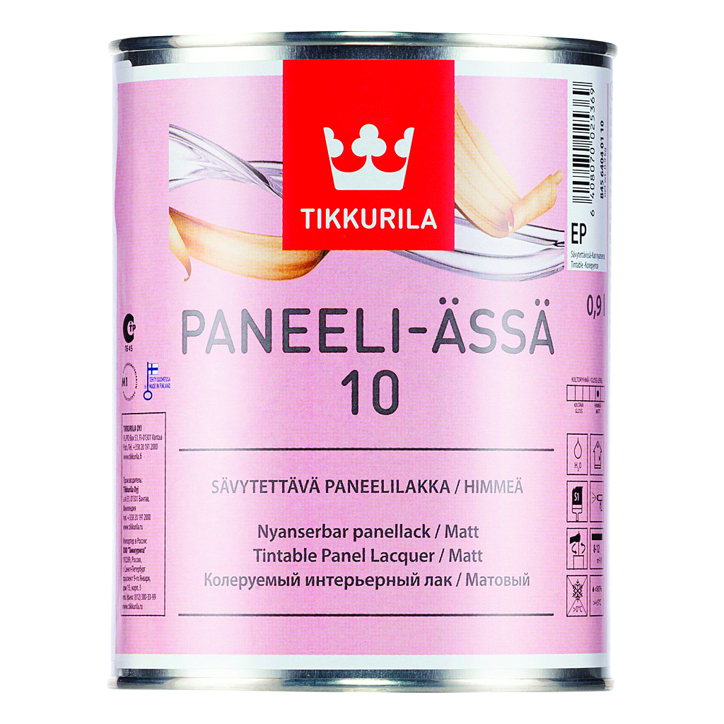 

Лак Tikkurila Paneeli-Assa 10 интерьерный, матовый EP 0,9л