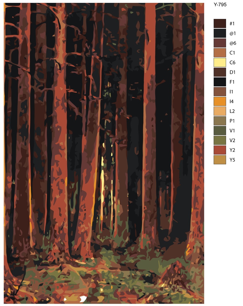 

Картина по номерам BRUSHES-PAINTS Y-795, Закат солнца в лесу. Архип Куинджи
