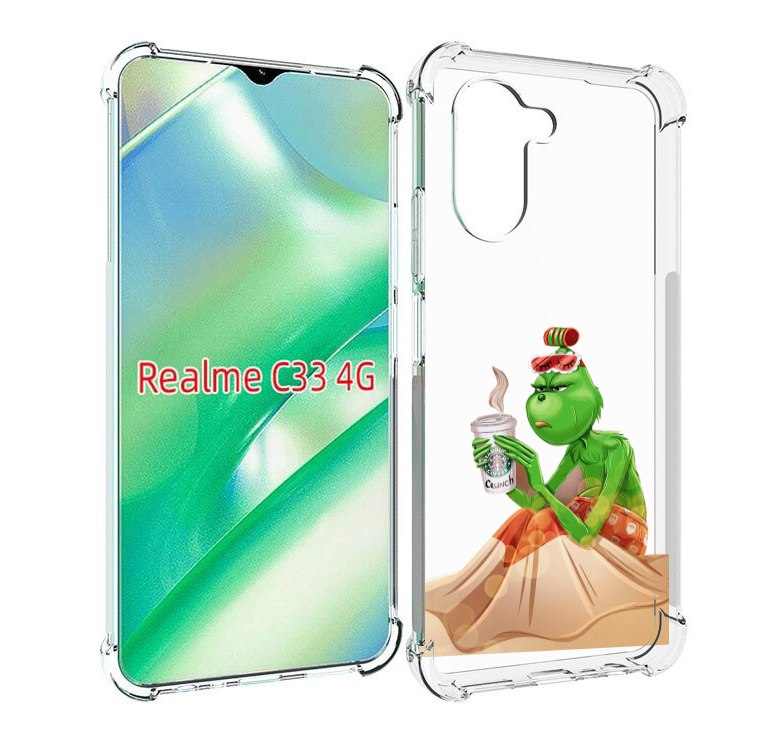 

Чехол MyPads Гринч-в-платье для Realme C33 4G, Прозрачный, Tocco