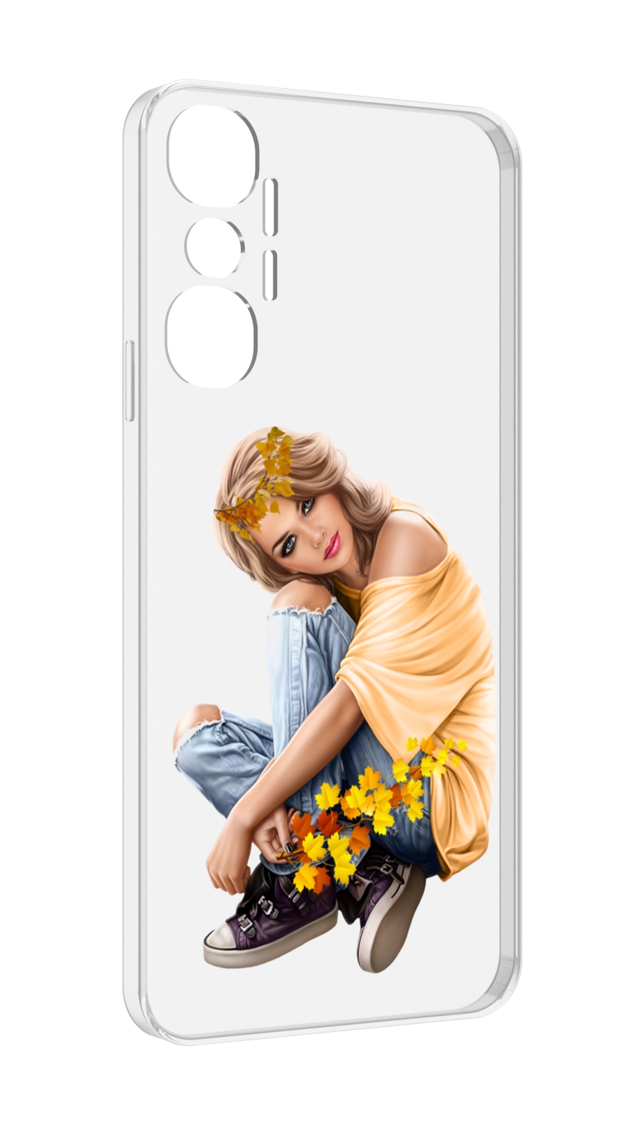 

Чехол MyPads девушка-в-цветочками женский для Infinix Hot 20 4G, Прозрачный, Tocco