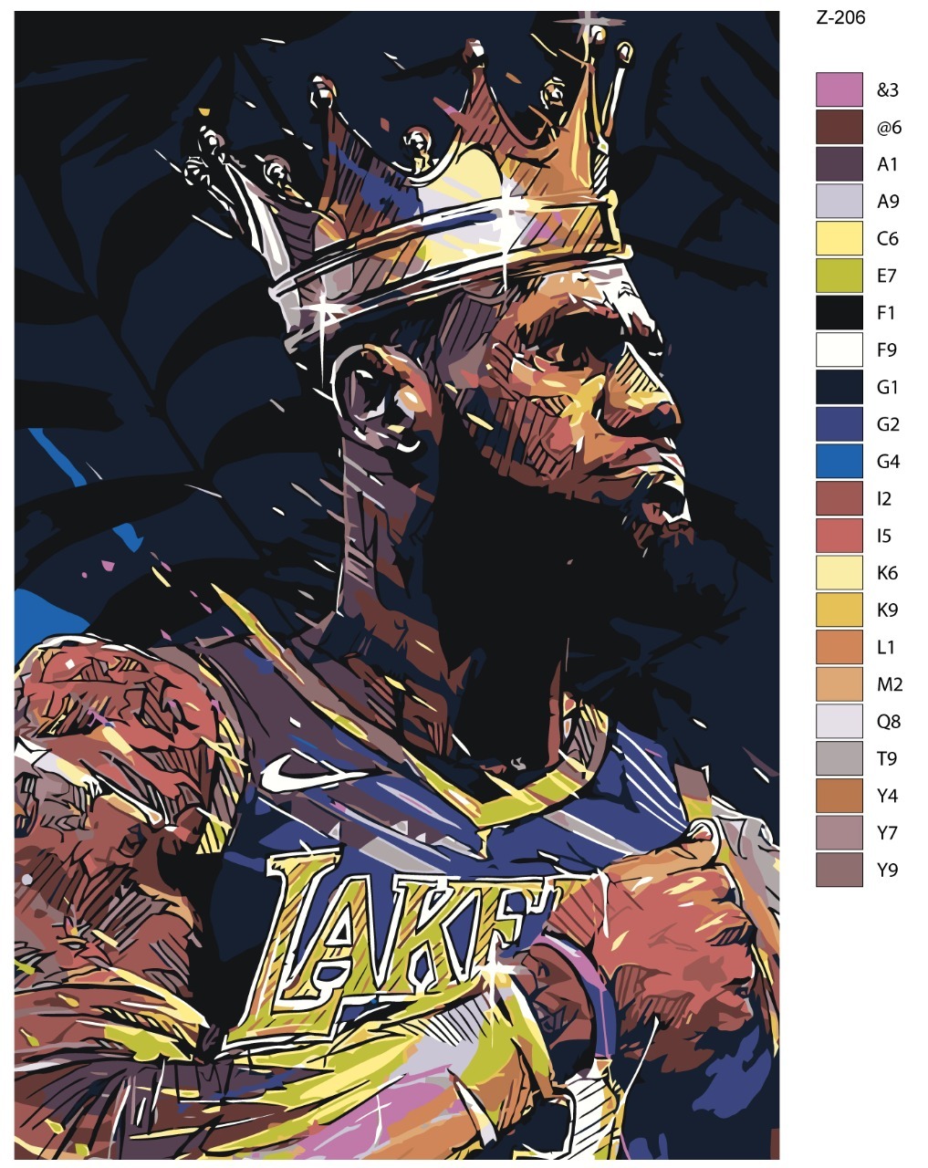 

Картина по номерам BRUSHES-PAINTS Z-206, Баскетболист Джеймс Леброн. Lakers