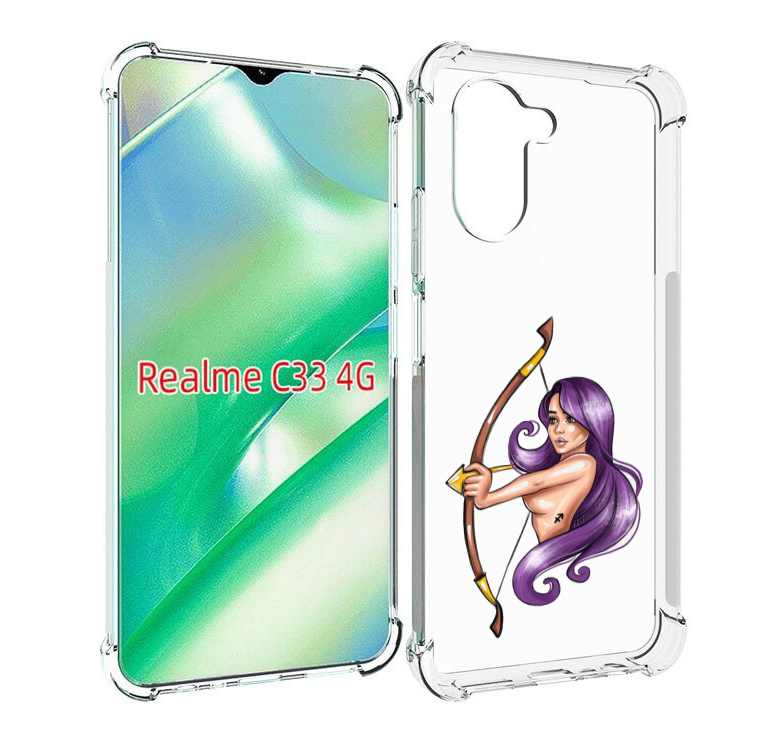 

Чехол MyPads Девушка-Стрелец женский для Realme C33 4G, Прозрачный, Tocco