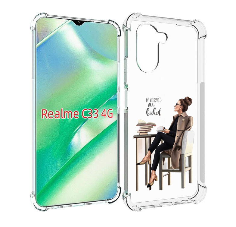 

Чехол MyPads Девушка-в-кофейне для Realme C33 4G, Прозрачный, Tocco