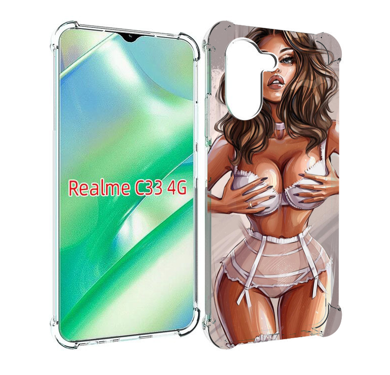 

Чехол MyPads Девушка-в-кружевном для Realme C33 4G, Прозрачный, Tocco