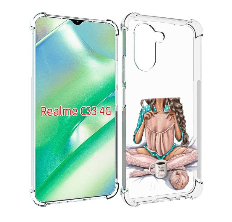 

Чехол MyPads Девушка-вяжет женский для Realme C33 4G, Прозрачный, Tocco