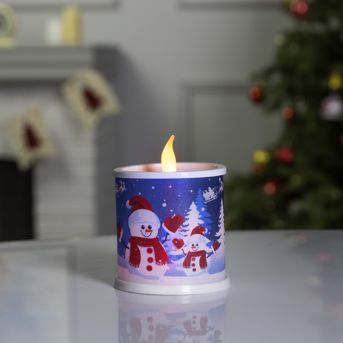 

Фигура светодиодная "Свеча снеговики" 10x7.5 см, 2 LED, LR44х3 (в компл.), МУЛЬТИ
