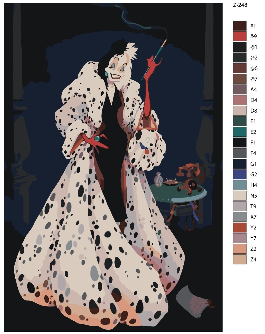 

Картина по номерам BRUSHES-PAINTS Z-248, Круэлла