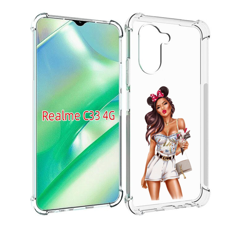 

Чехол MyPads Девушка-микки для Realme C33 4G, Прозрачный, Tocco