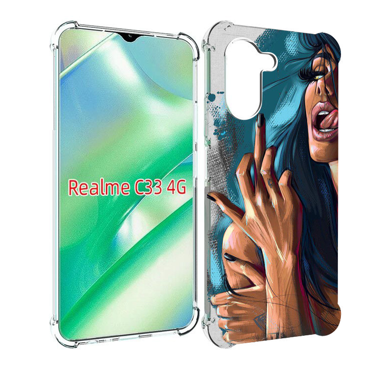 

Чехол MyPads Девушка-нарисованная-дерзкая женский для Realme C33 4G, Прозрачный, Tocco