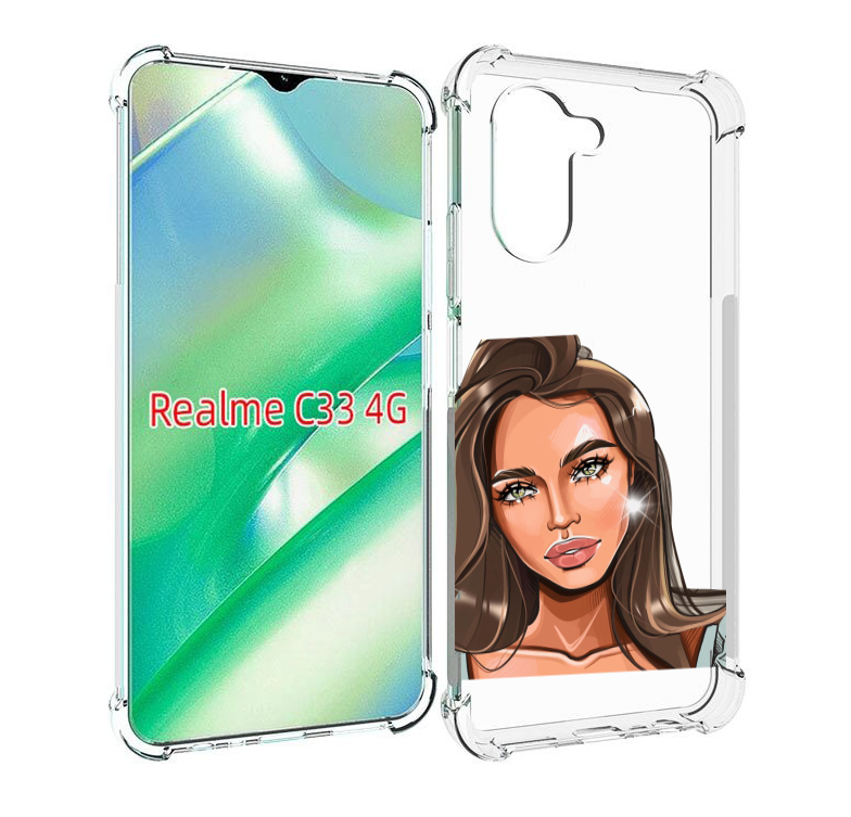 

Чехол MyPads Девушка-с-зелеными-глазами для Realme C33 4G, Прозрачный, Tocco