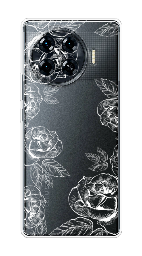 

Чехол на Tecno Spark 20 Pro Plus "Розы графика", Черный;серый, 305050-1