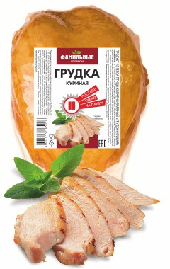 

Грудка Фамильные Колбасы куриная варено-копченая 1 кг