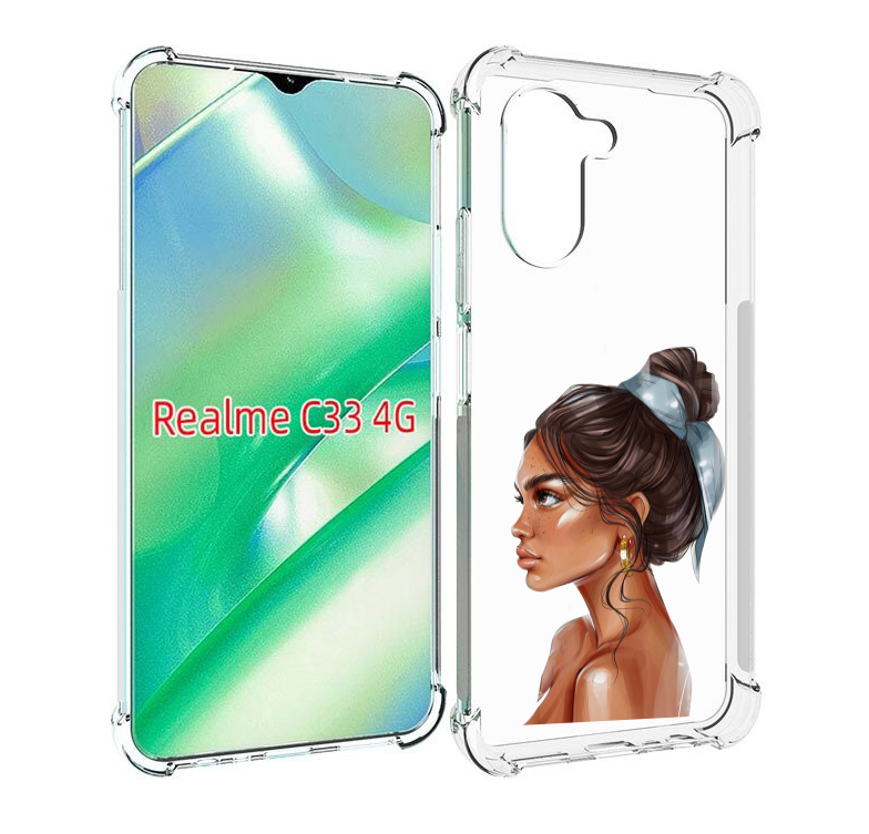 

Чехол MyPads Девушка-с-повязкой женский для Realme C33 4G, Прозрачный, Tocco