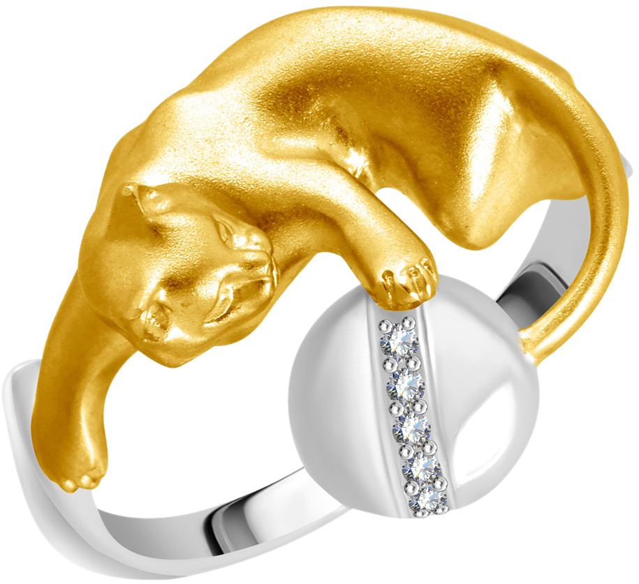 Кольцо из желтого золота с бриллиантом р. 17,5 Альдзена K-24030