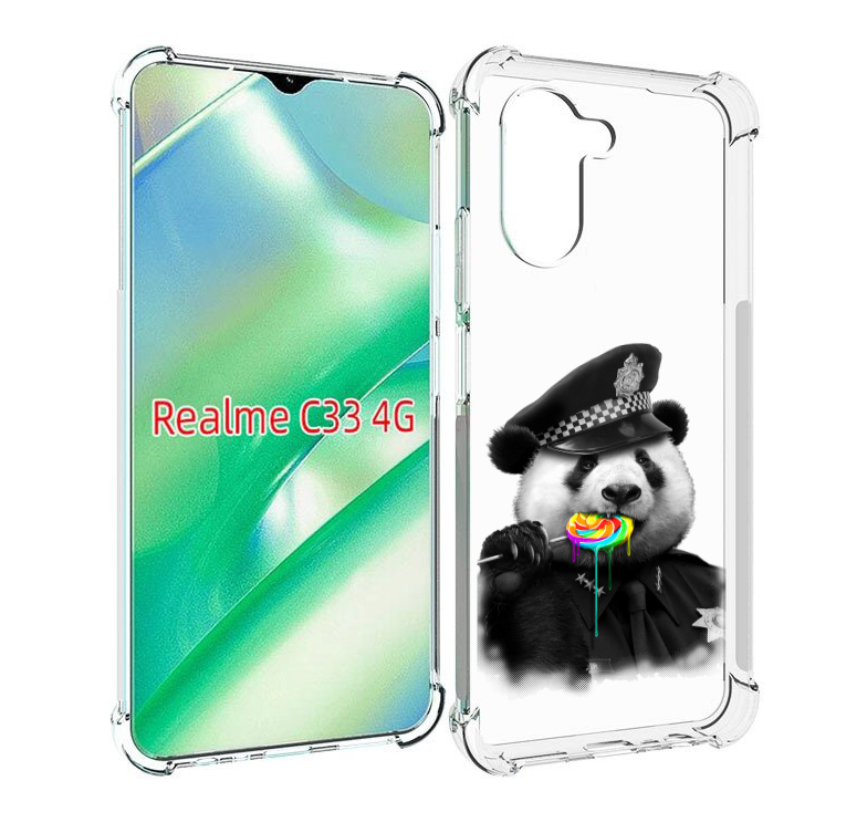 

Чехол MyPads Панда полиция для Realme C33 4G, Прозрачный, Tocco