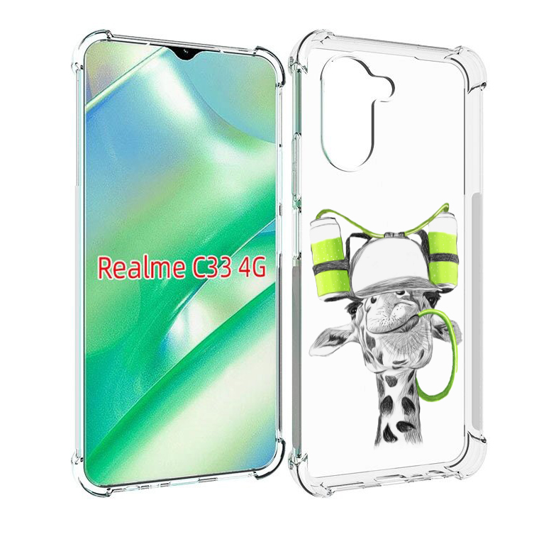 

Чехол MyPads Жираф для Realme C33 4G, Прозрачный, Tocco
