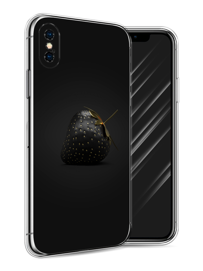 

Чехол Awog на Apple iPhone X (10) / Айфон X (10) "Черная клубника", Разноцветный, 11050-10