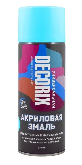 

Краска светло-голубая DECORIX 520 мл, Голубой