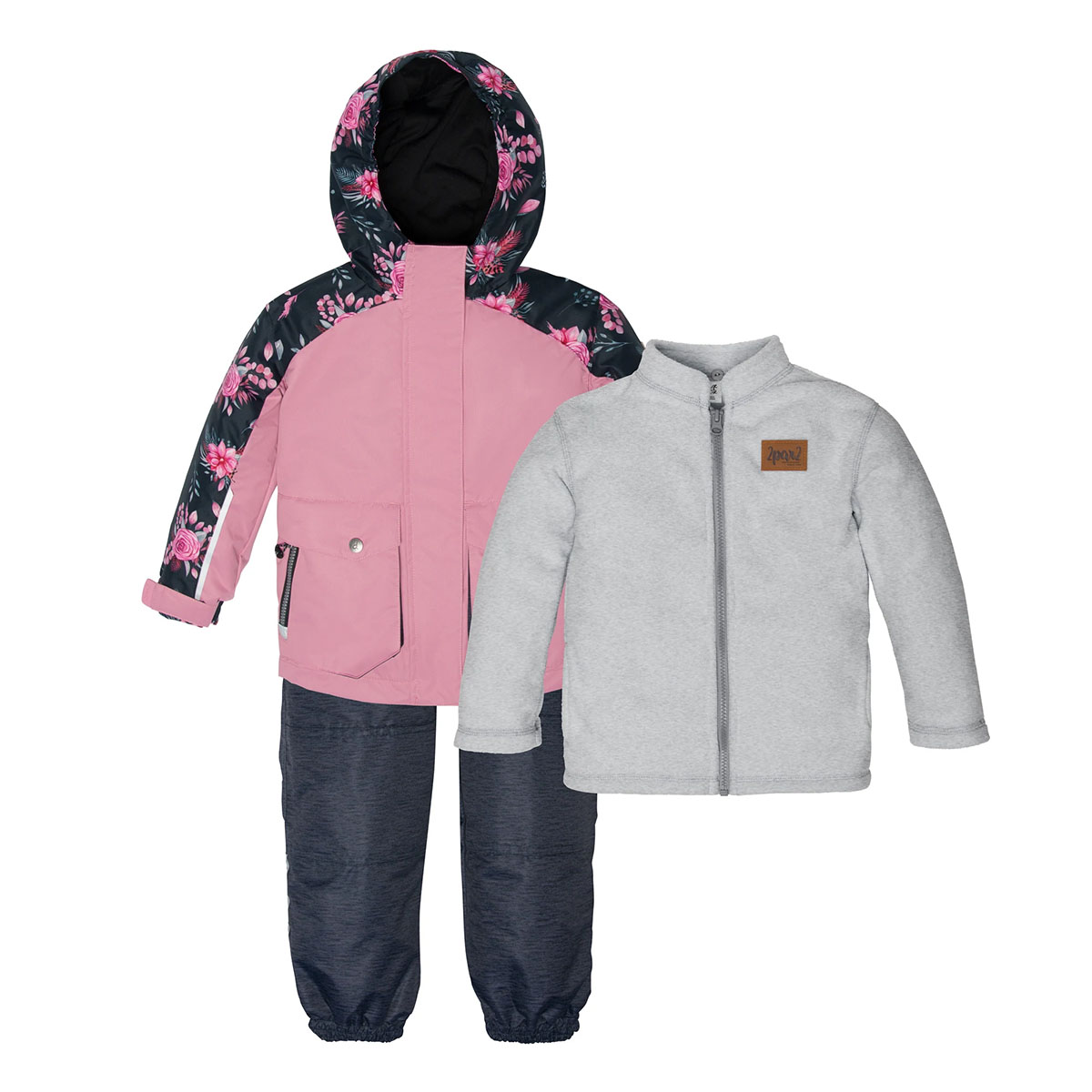 

Комплект верхней одежды детский Deux par Deux D30W52, 007-розовый с цветочным принтом, 116, Розовый;серый, D30W52