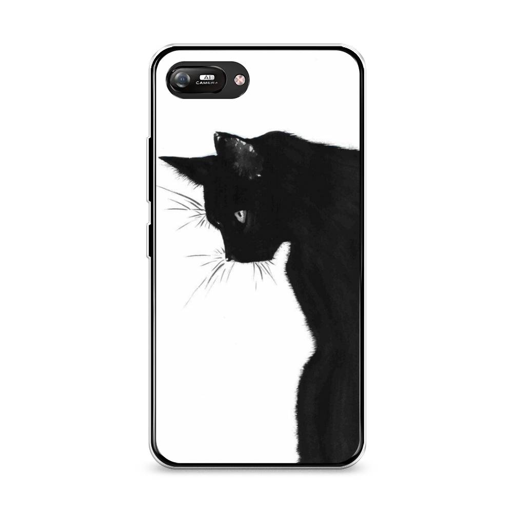 

Чехол Awog на Itel A25/A35 "Black cat", Белый;черный