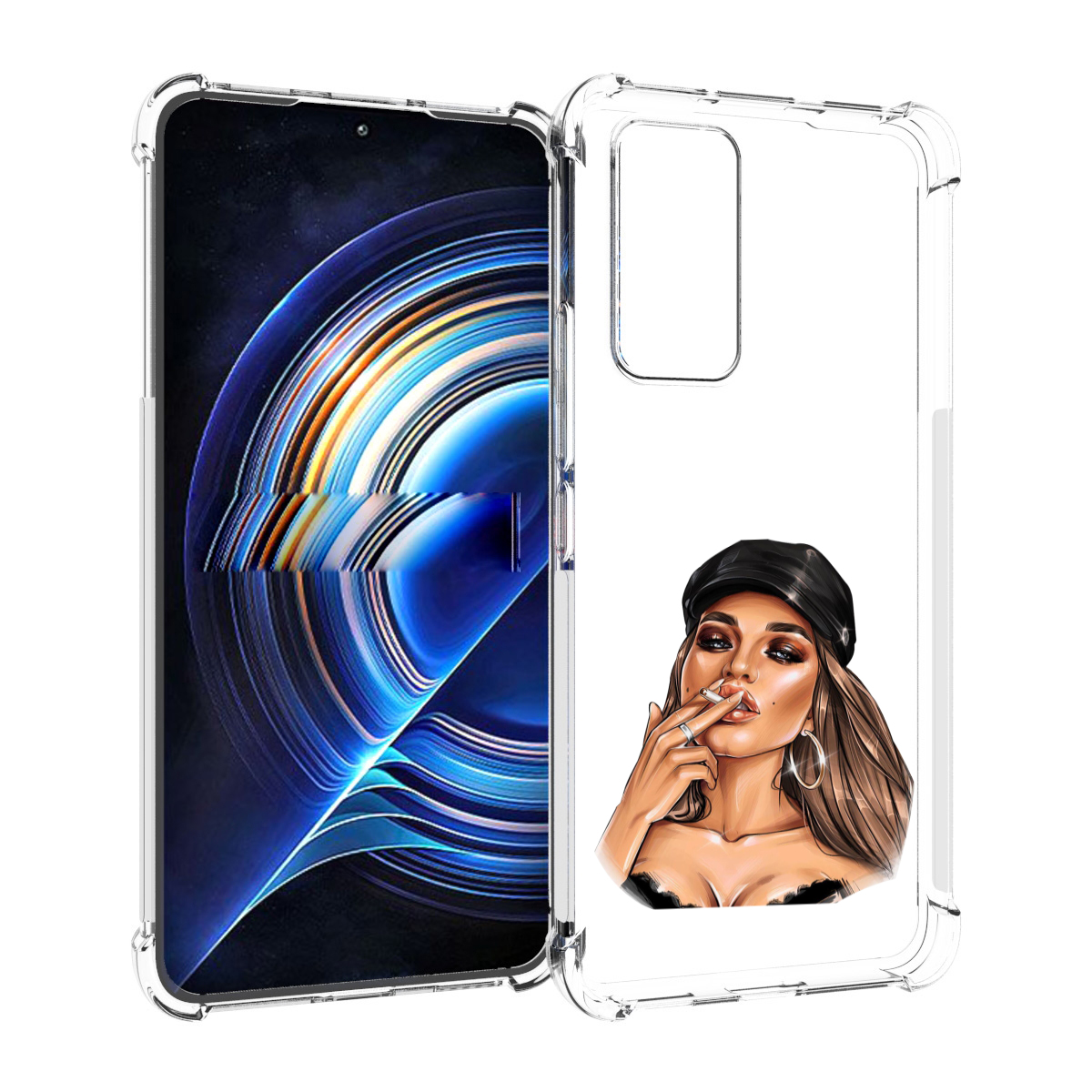 

Чехол MyPads девушка-в-шапке-с-сигаретой для Tecno Camon 19 Neo, Прозрачный, Tocco
