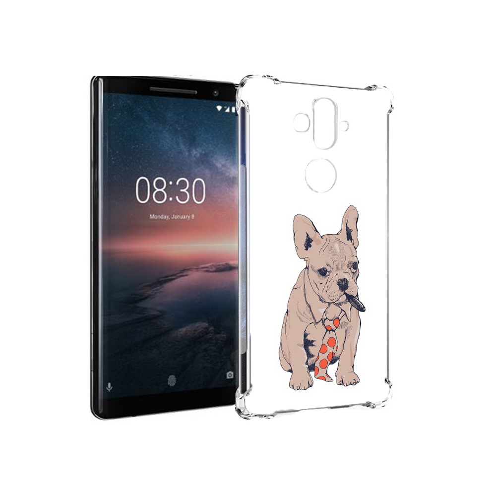 

Чехол MyPads Tocco для Nokia 8 Sirocco бульдог с сигарой (PT101581.91.250), Прозрачный, Tocco