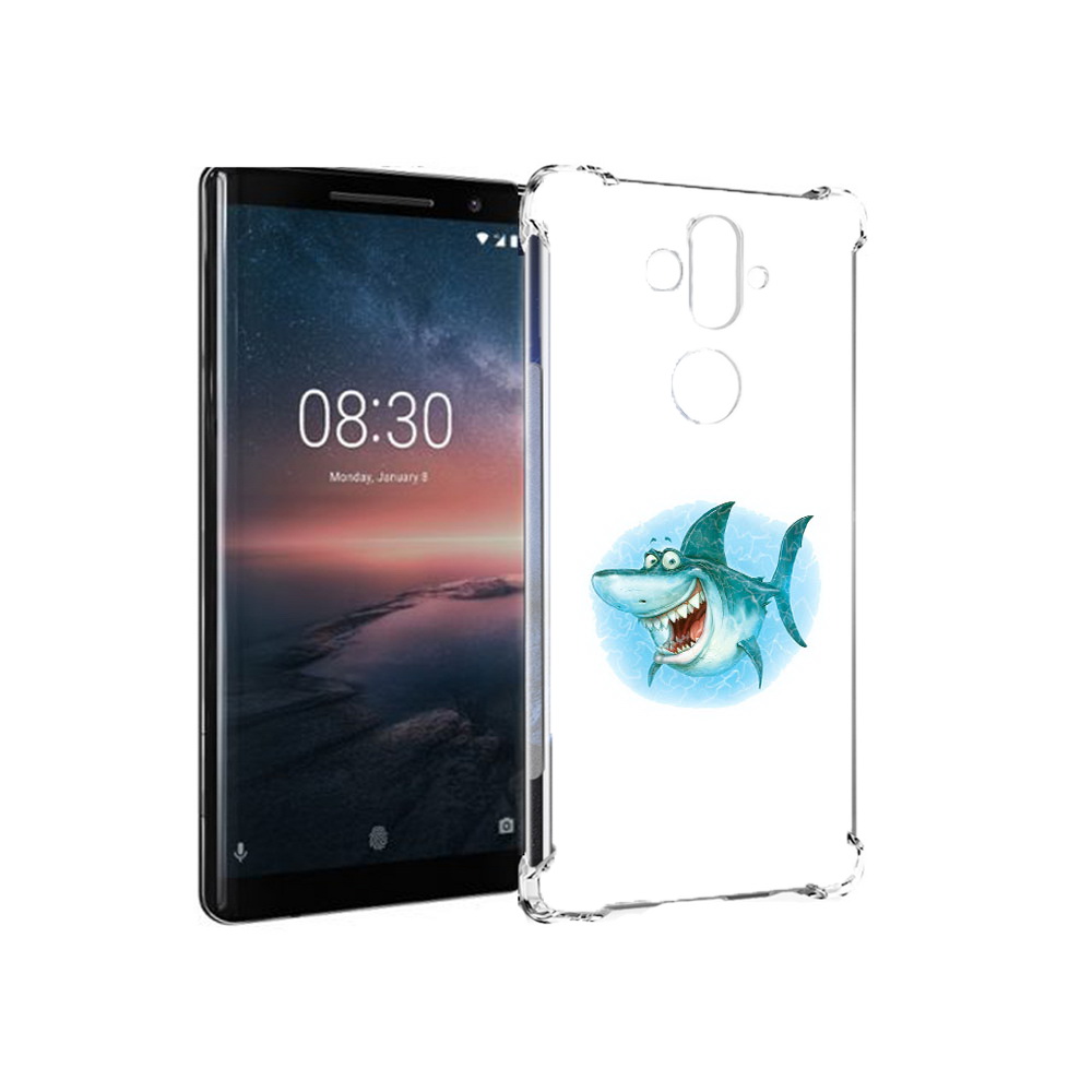 

Чехол MyPads Tocco для Nokia 8 Sirocco веселая акула (PT101581.91.261), Прозрачный, Tocco