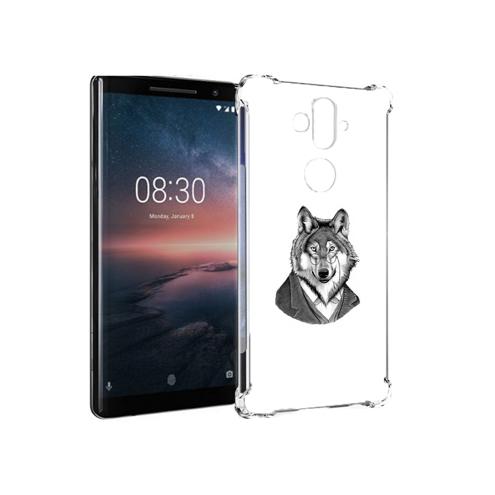 

Чехол MyPads Tocco для Nokia 8 Sirocco волк в пиджаке (PT101581.91.266), Прозрачный, Tocco